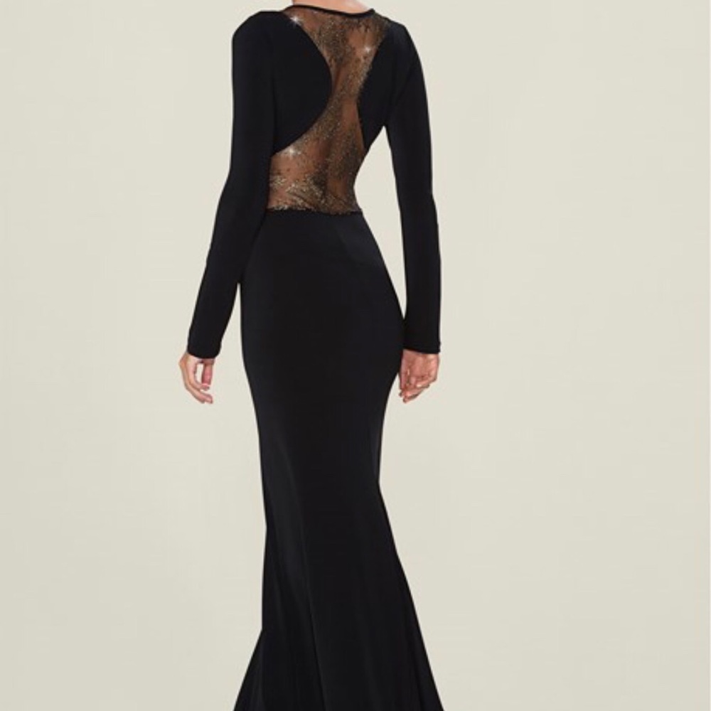 Gold detailed long dress